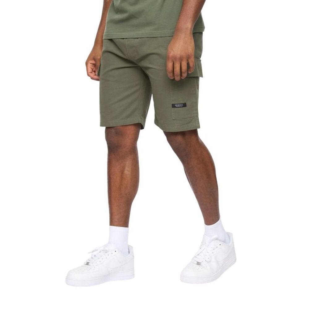 Crosshatch Mens Utilate Elasticated Waist Cargo Shorts / Thyme